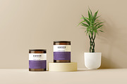 Wooden Lid Amber Glass Jar Mockups, a Cups & Container Mockup by pmvch (Thumbnail 11 of 15)