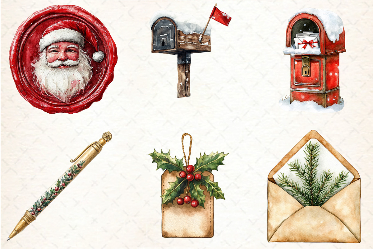 Letters to Santa Christmas Clipart S, an Illustration by DreamCafeArt (Photo 4 of 4)