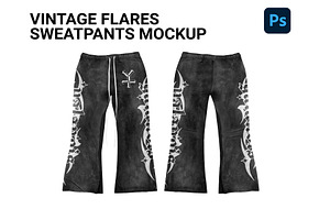 Vintage Flares Sweatpants Mockup