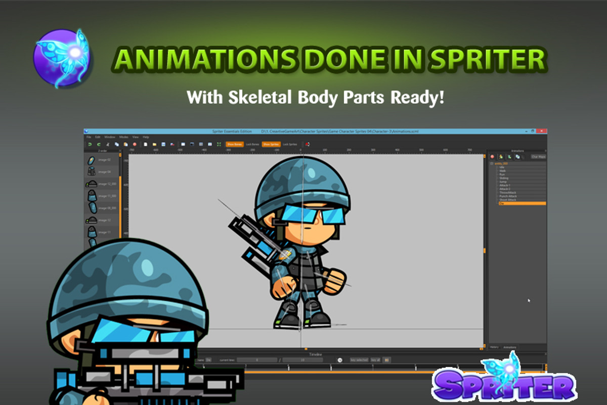 Soldiers Character Sprites 04, an Illustration by CreativeGameArt (Photo 3 of 4)