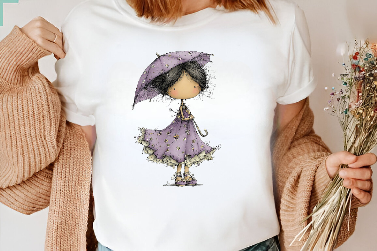 Whimsical Summer Girls Clipart, an Illustration by CreationArt (Photo 4 of 7)