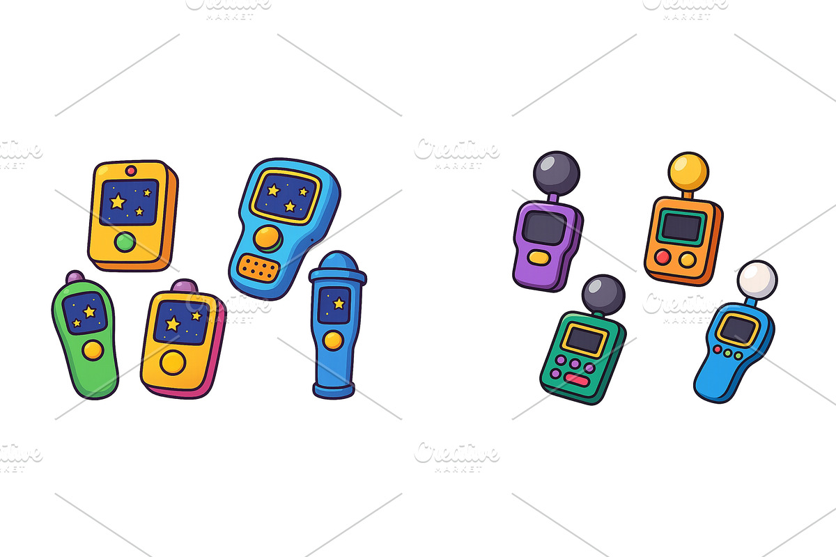 Colorful toy gadgets designed for, an Illustration by ZinetroN