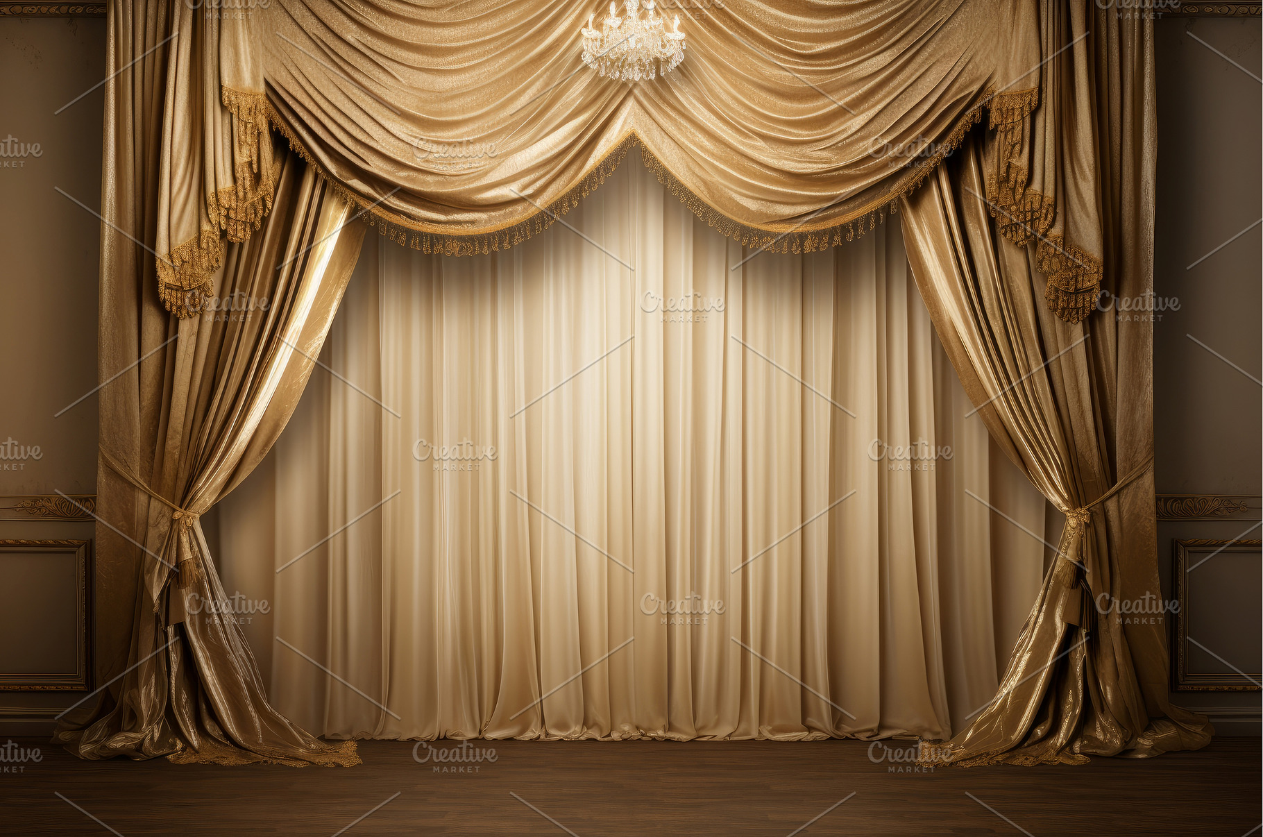 Lustrous Luxury curtain. Generate Ai, a Beauty & Fashion Photo by Ylivdesign