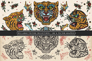 Tigers old school tattoo, an Animal Illustration by intueri (Thumbnail 2 of 7)