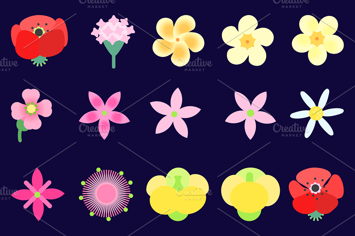 Summer flowers set – 87+ elements, a Decorative Illustration by Schumacher Shop (Photo 15 of 26)