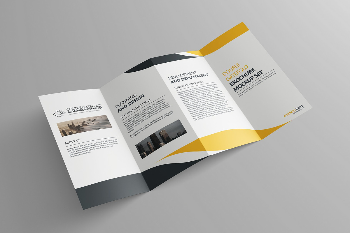 Double Gatefold Brochure Mockup Set, a Product Mockup by MassDream