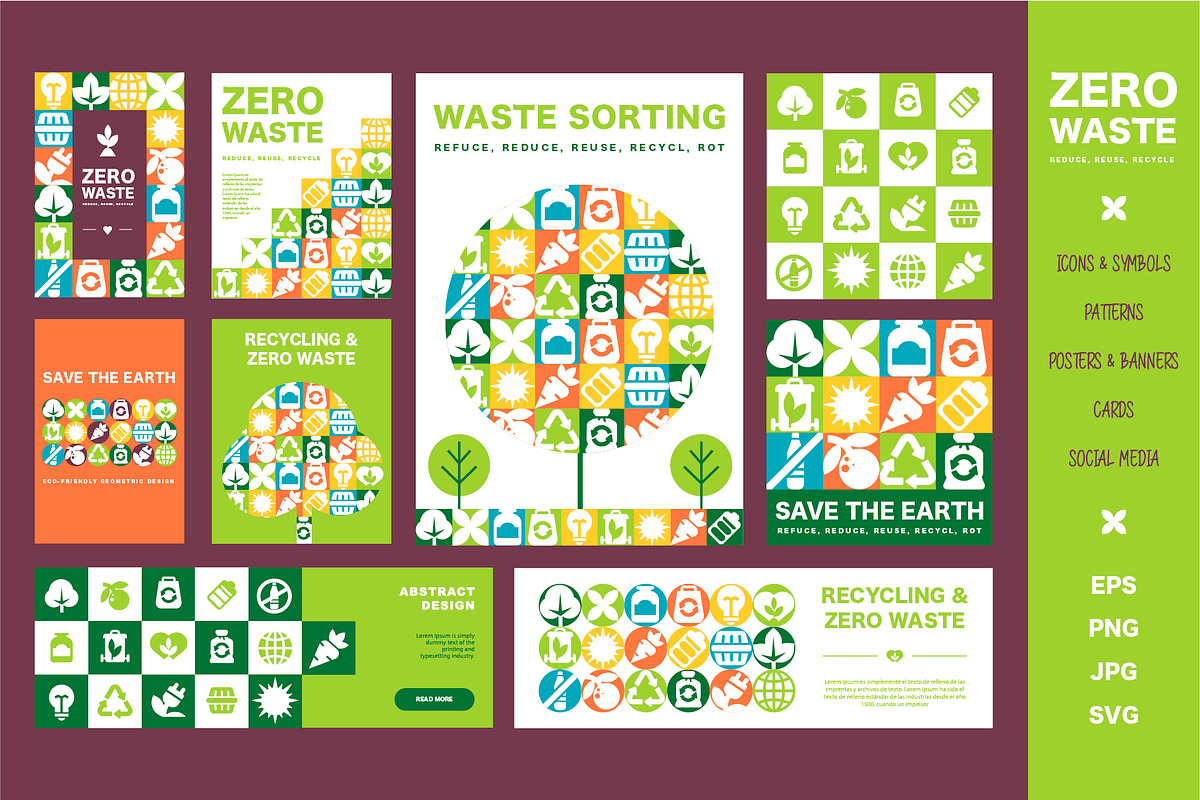 Zero Waste Mosaic Design Pack, a Background Graphic by Lettering_Logo (Photo 2 of 7)