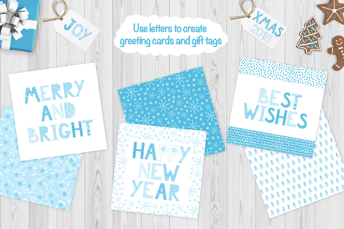 Winter alphabet and patterns, an Object Graphic by Truefiesta (Photo 3 of 7)