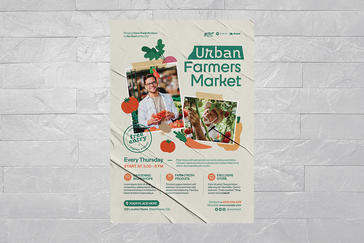 Modern Farmers Market Flyer Template, a Flyer Template by BrandPacks (Photo 2 of 4)