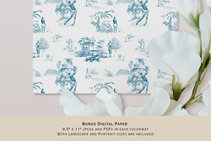 Golf Toile De Jouy Pattern