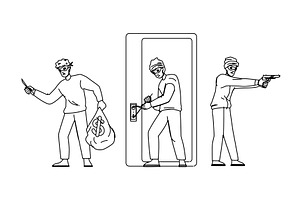 mask robber vector, a Person Illustration by pikepicture