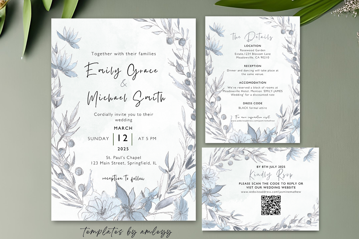 Vintage Wedding Invitation Suite, a Print Template by Elegant_Studio44 (Photo 3 of 4)