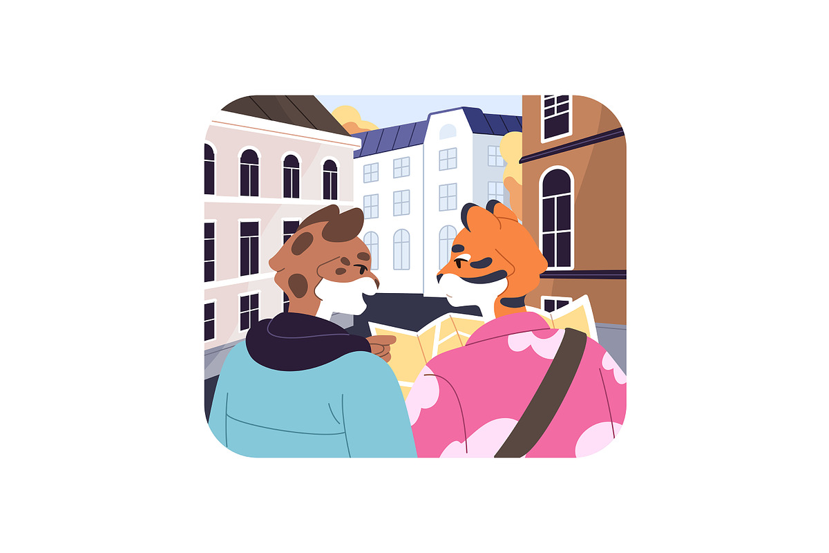 Anthropomorphic animals travel set, an Animal Illustration by PaperTrident (Photo 11 of 12)