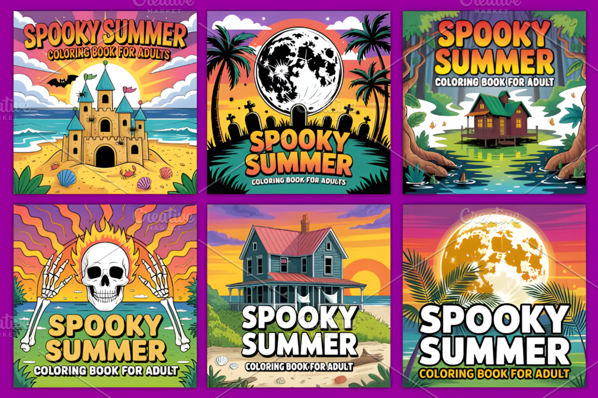 Spooky Summer Coloring Page, a Seasonal Illustration by Coco Bloom (Photo 4 of 4)