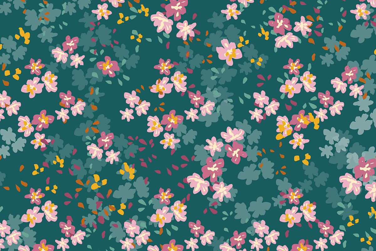 Misty Meadow Floral Seamless Repeat, a Pattern Graphic by Sharon Schwalbe (Photo 3 of 7)
