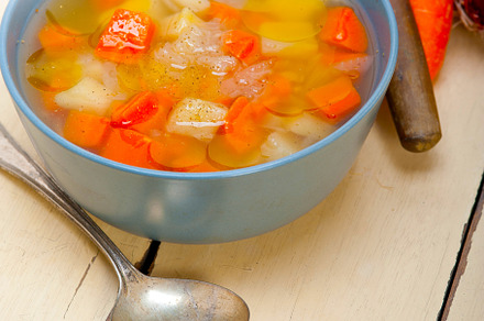 Traditional Italian minestrone soup, a Food & Drink Photo by keko64