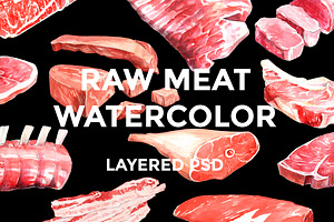 Raw Meat Watercolor set
