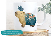 Cute Capybara Clipart Watercolor, an Animal Illustration by Nicole Branger Art (Thumbnail 14 of 21)