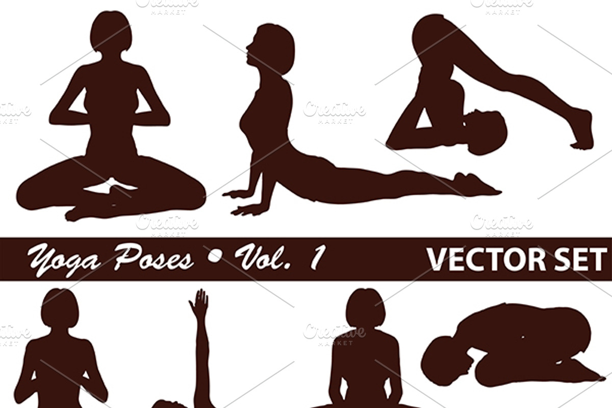 Silhouettes Girl in Yoga pose, an Object Graphic by TAlex (Photo 2 of 6)