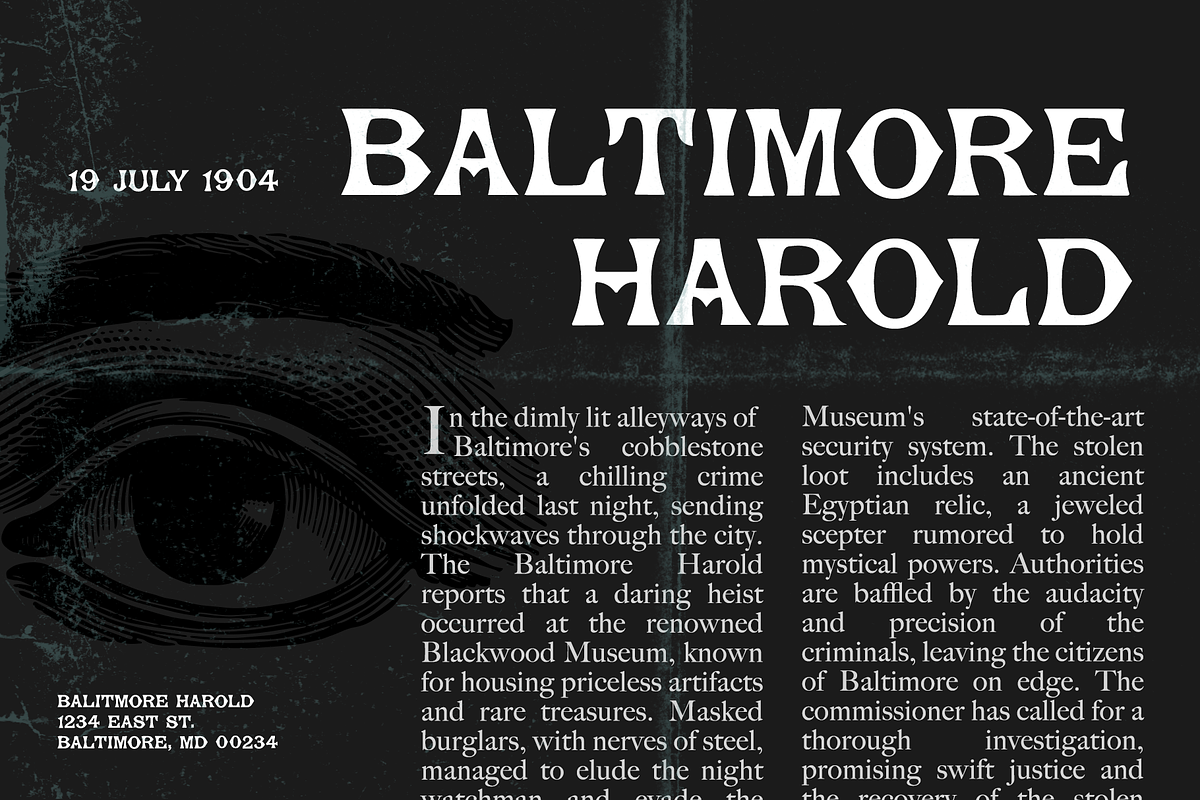 Baltimore | Serif Display Font, a Serif Font by Rough Patch Studio (Photo 4 of 7)