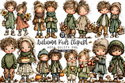 Autumn Kids PNG Clipart, a Seasonal Illustration by OK Design (Thumbnail 1 of 6)