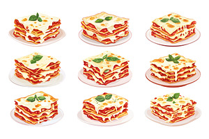 Lasagna. Italian traditional food, a Food Illustration by Stock-Smart-Start