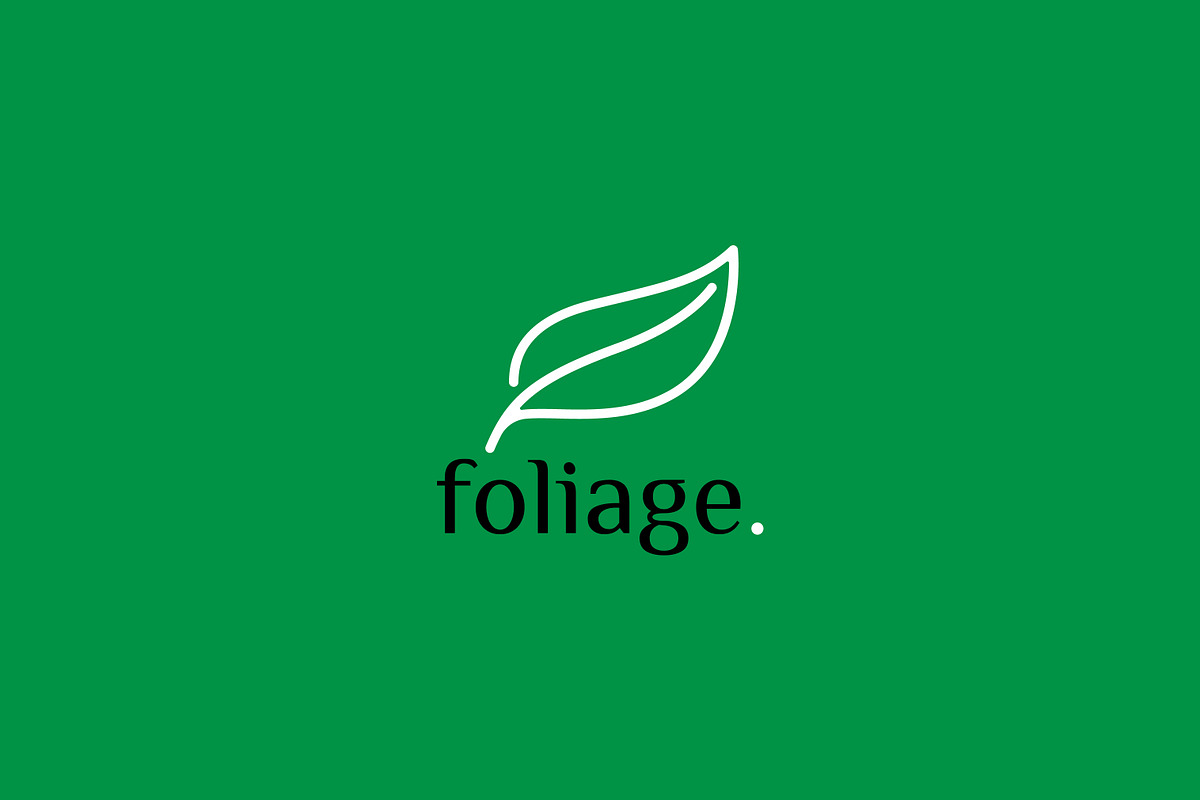 Green Leaf Linear Logo Foliage, a Branding & Logo Template by Signatoro (Photo 2 of 3)