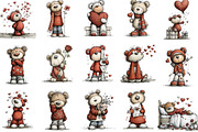 Valentine Whimsical Teddy Bear, an Illustration by Designking (Thumbnail 2 of 5)