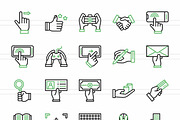 50 Hand Actions Green & Black Icons, an Icon by IconBunny (Thumbnail 2 of 2)