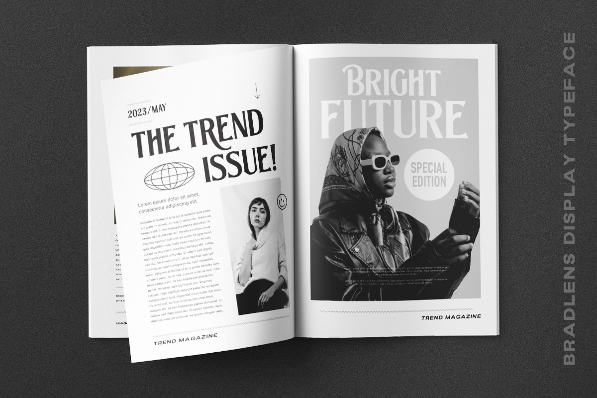The Bradlens - Modern Display Font, a Serif Font by Letterhend Studio (Photo 2 of 9)