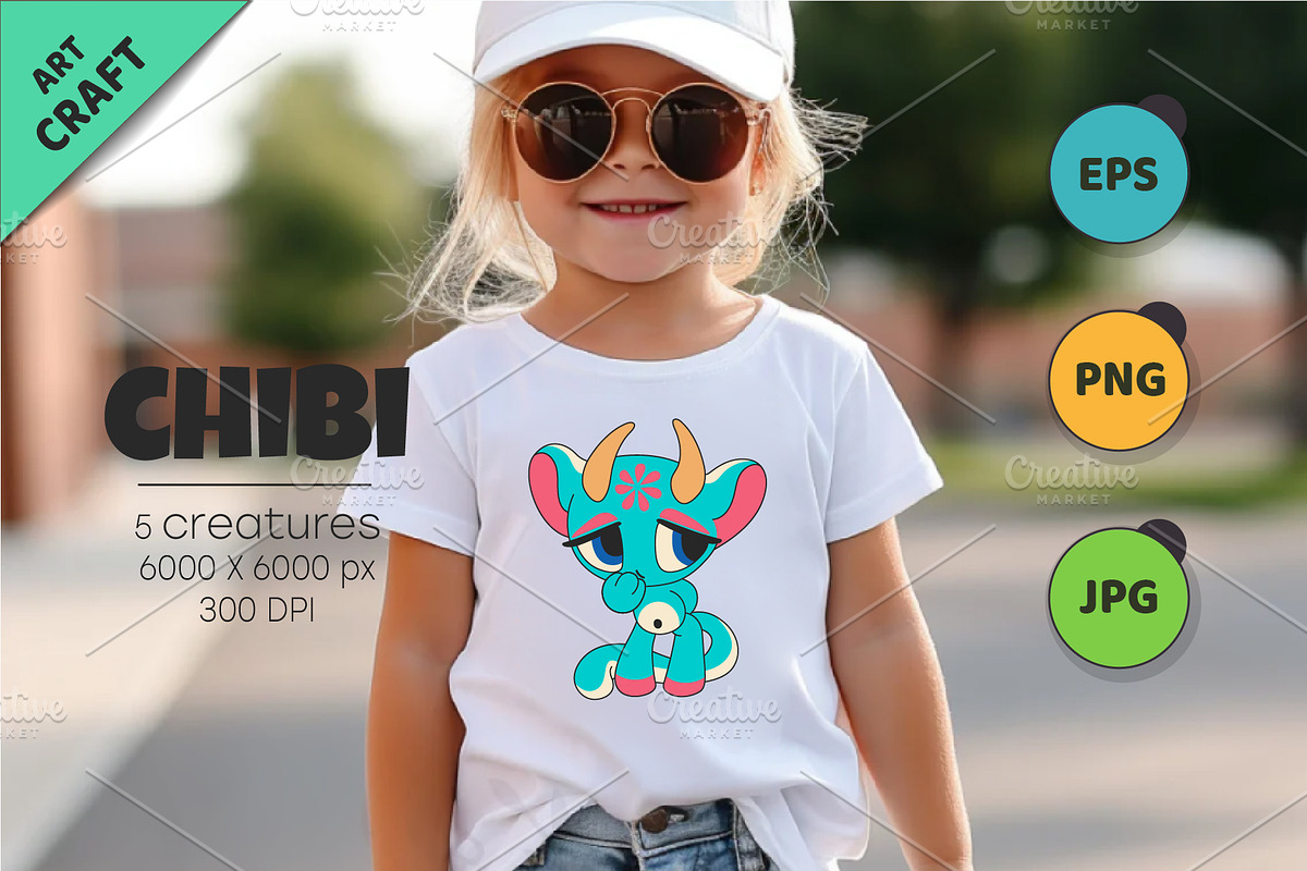 Chibi animals set 01. Tshirt, PNG., an Animal Illustration by KENO Mascots (Photo 4 of 6)