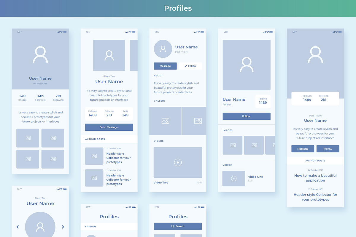 Collector iOS Wireframe UI Kit, a Wireframe Template by Creatoly (Photo 15 of 18)