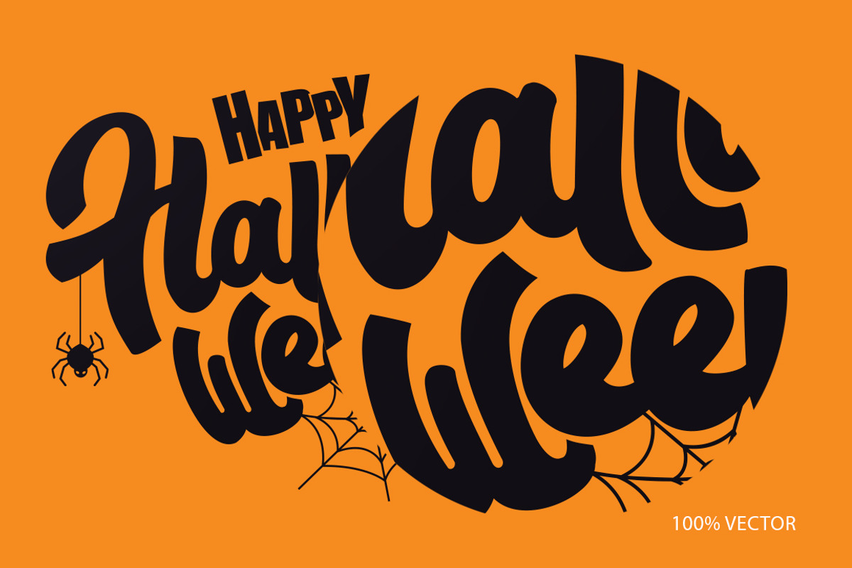 Happy Halloween logotype, a Poster Template by Anna's Lettering (Photo 2 of 4)