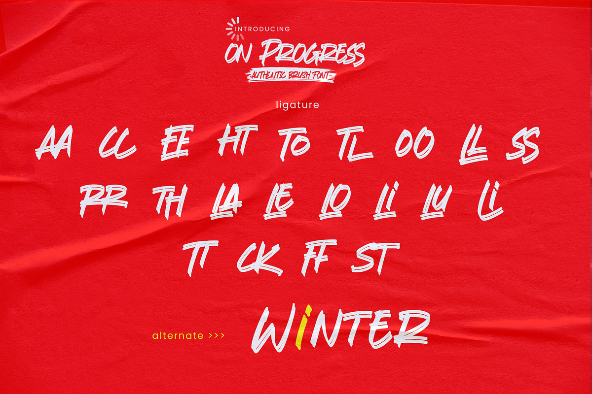 On Progress - Authentic Brush Font, a Font by Gassstype (Photo 8 of 8)