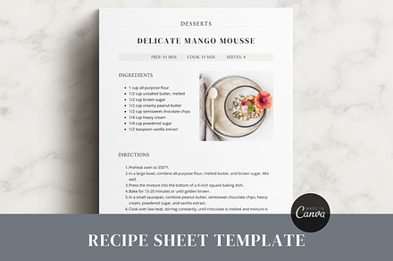 Modern Recipe Template Canva