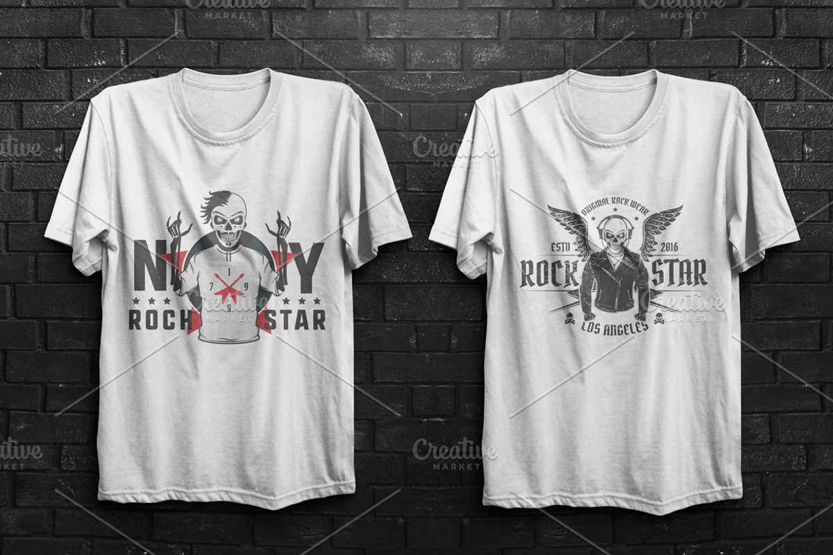 Set of prints for T-Shirts Rock Star, a Background Graphic by Hadanello88 (Photo 2 of 3)