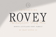 Rovey - Handwritten Serif Font+Bonus, a Serif Font by Craft Supply Co. (Thumbnail 1 of 15)