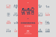 Coworking icons, an Outline Icon by Somewan draws (Thumbnail 1 of 5)