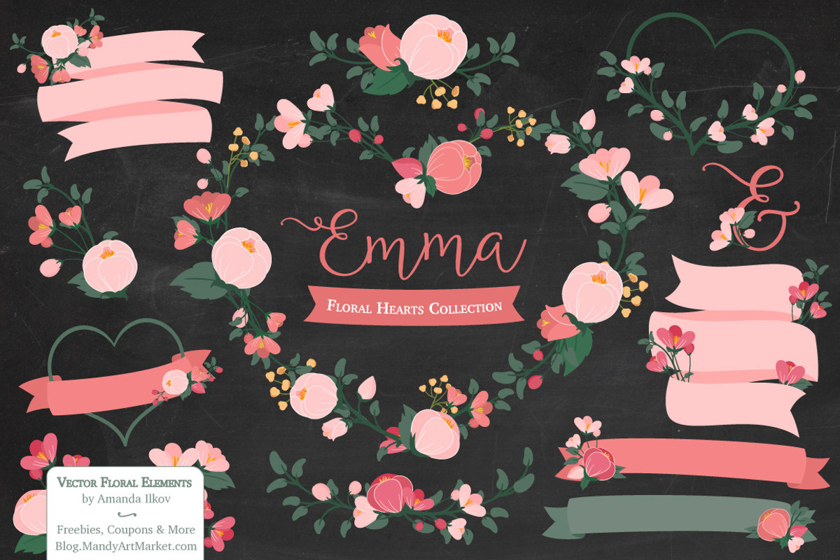 Rose Garden Floral Hearts, an Illustration by Amanda Ilkov (Photo 2 of 5)