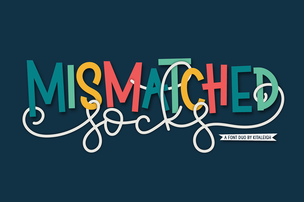 Mismatched Socks, a Script Font by Kitaleigh (Photo 1 of 4)