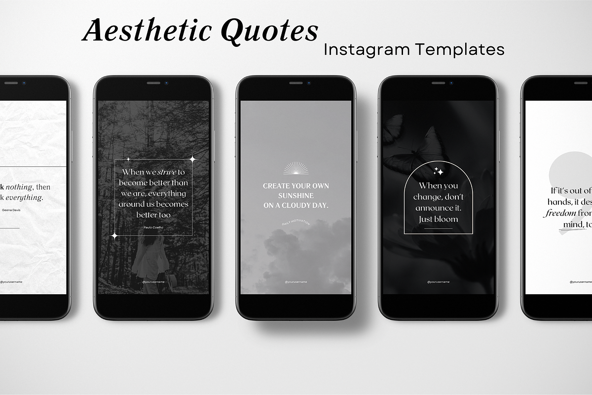 Motivational Instagram templates Kit, a Social Media Template by Soul & Maeum Store (Photo 2 of 8)