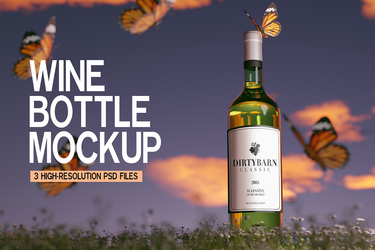 Wine Bottle Mockup, a Product Mockup by Dirtybarn (Photo 1 of 7)