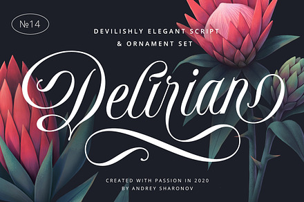 Delirian Script & Ornaments, a Script Font by Andrey Sharonov