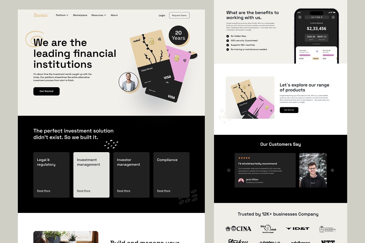 Banking Landing Page Design, a Landing Page Template by UiDex (Photo 2 of 4)