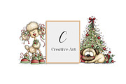 Whimsical Christmas Fluffy Dogs PNG, an Illustration by Creative Art (Thumbnail 8 of 11)