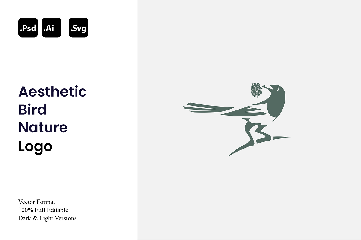 Aesthetic Bird Nature Logo, a Branding & Logo Template by Luxury Logos (Photo 1 of 4)