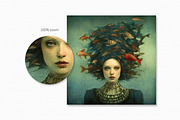 Surreal Mermaids Digital Paintings, a Texture Graphic by rileyBgraphics (Thumbnail 8 of 8)