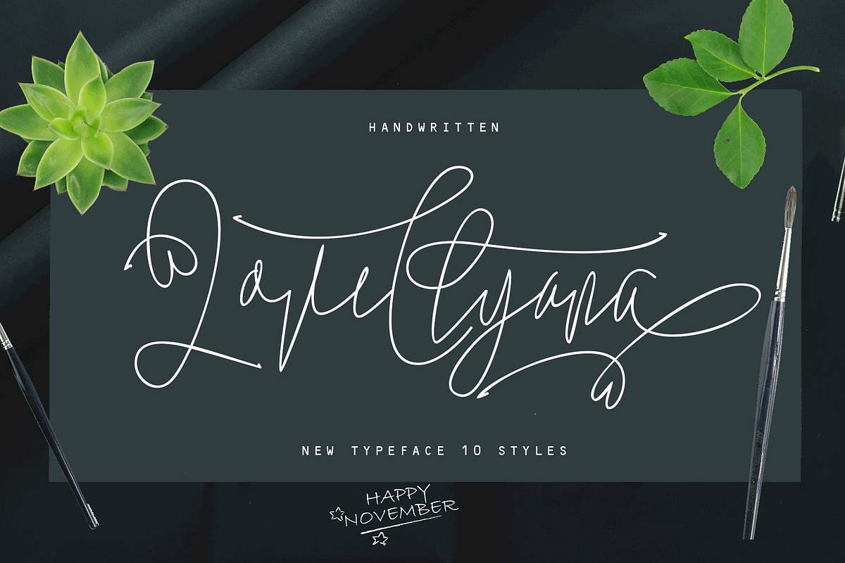 Lovellyana comes with 10 Elegant, a Script Font by Deniz86 (Photo 1 of 10)
