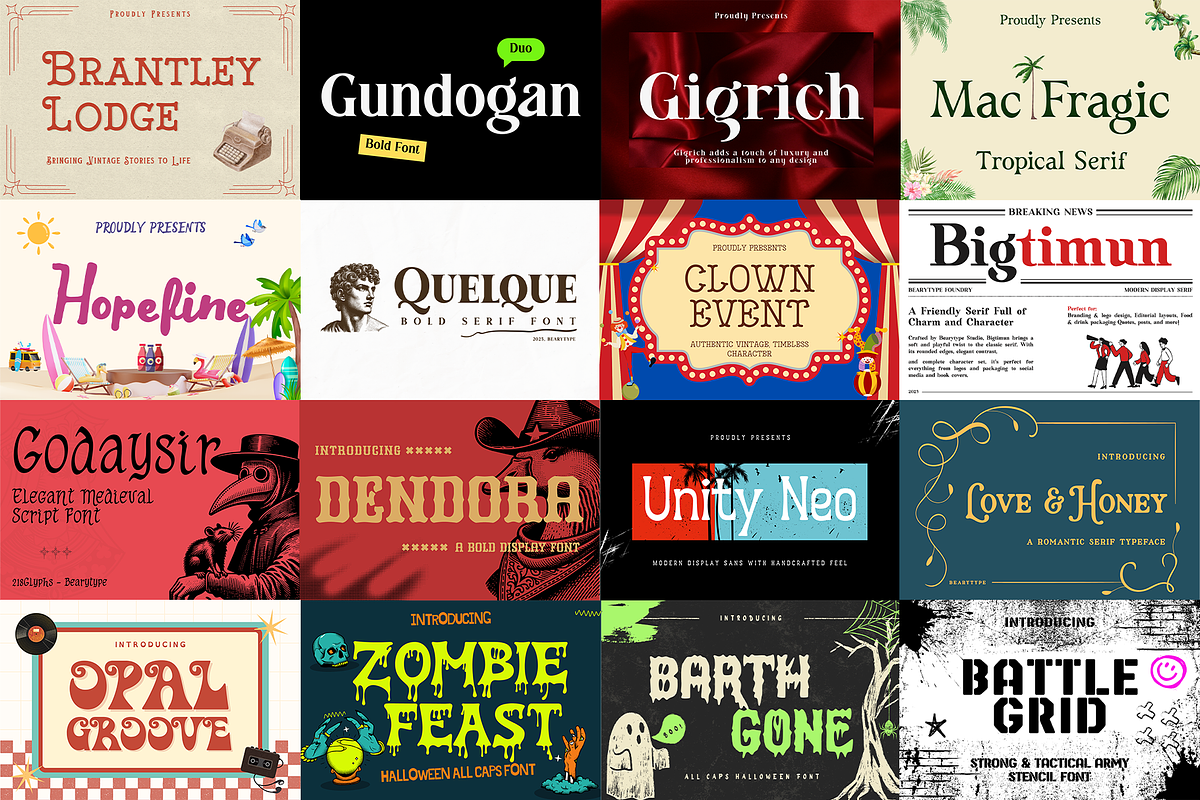 220 fonts mega pack, a Font by BearyType Studio (Photo 2 of 9)