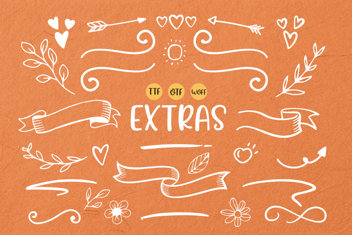 Bungalow Sweety Duo and Extras, a Handwritten Font by Beautypes (Photo 5 of 9)
